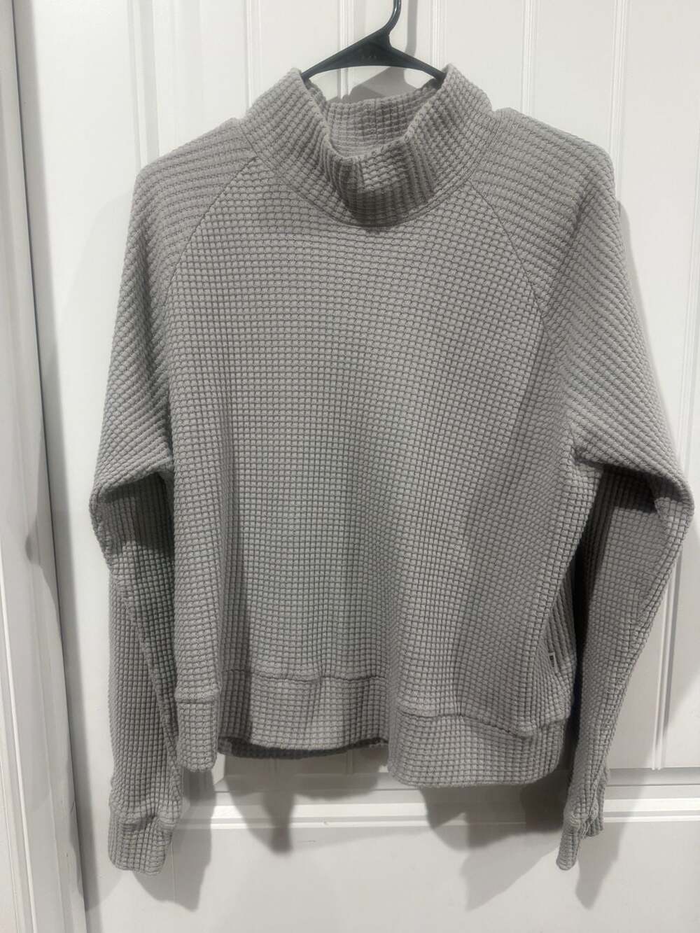 The North Face Women’s Waffle Knit Funnel Neck Pullover Gray Size Medium - Picture 2 of 7